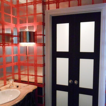 Powder Room Frosted Back Doors