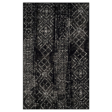 Safavieh Adirondack Collection ADR111 Rug, Black/Silver, 2'6"x4'