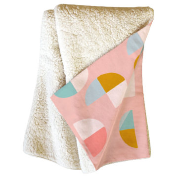 June Journal Playful Geometry Shapes Fleece Throw Blanket