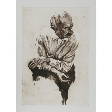 Harry McCormick "Man With Cigarette" Etching