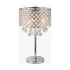 Marya 3-Light Chrome Round Crystal Chandelier Bedroom Table Lamp