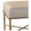 Gold Cane Bench, Cream Metallic