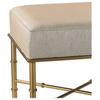Gold Cane Bench, Cream Metallic