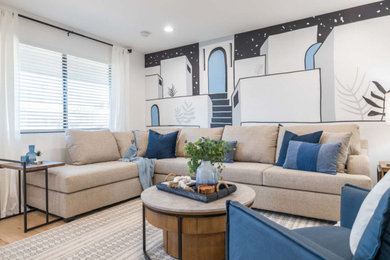 Inspiration for a coastal living room remodel in Phoenix