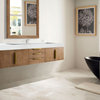 73 Inch Oak Floating Single Sink Bathroom Vanity Gold Metal Base, James Martin