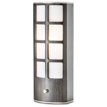 Ventana Accent Table Lamp - 20", Charcoal Grey Wood, Dimmer Switch