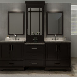 85 inch Double Sink Bathroom Vanity Set in Espresso Finish - Bathroom Vanities And Sink Consoles