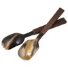 Novica Horn And Wood Salad Servers Lucknow Feast (Pair)