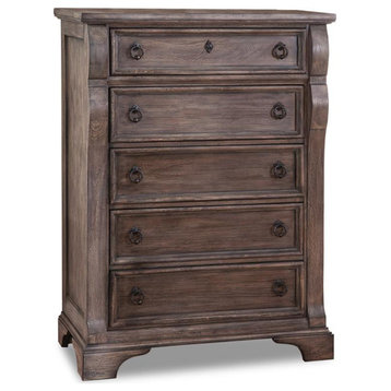 American Woodcrafters Heirloom Rustic Brown Charcoal Wood 5-Drawer Chest