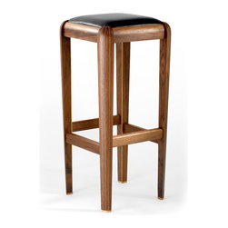 Walnut Stool with Ash Inlay - Furniture