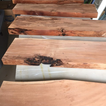 Live edge mahogany shelving project