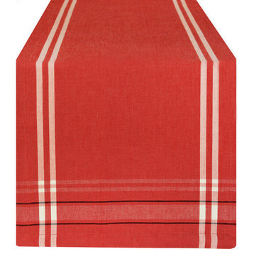 DII Tango Red French Chambray Table Runner 14"x72"