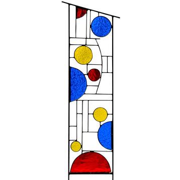 Large Stained Glass Garden Decoration, 'Primary Pizazz'