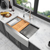30 in Farmhous Apron Workstation Single Bowl Stainless Steel Kitchen Sink