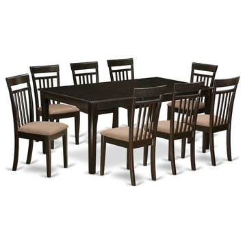 9-Piece Dining Room Set, Table With Leaf And 8 Dining Chairs