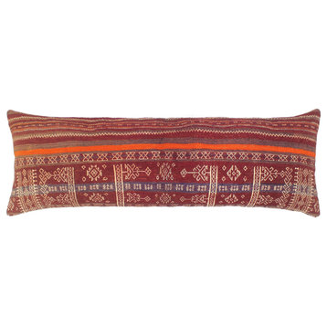 Antique Turkish Tribal Tong Kilim Lumbar Pillow