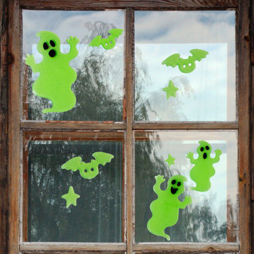Glow In The Dark Ghost Halloween Gel Window Clings