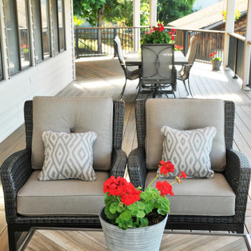 Second-Story Wrap Around Deck with Overhang
