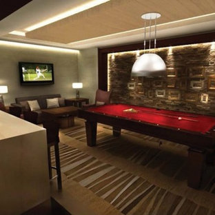 Example of a trendy home theater design in Vancouver