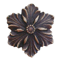 Inviting Home Inc. - Opulent Flower Knob, Antique-Style Solid Bronze - Cabinet And Drawer Knobs
