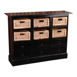 Sunset Trading Cottage Six Basket Cabinet - Storage Cabinets