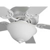 5-Blade 52" Ceiling Fan With Alabaster Light Kit, White