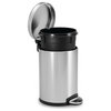 4.5 Litre Round Step Can, Brushed Steel