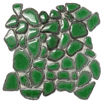 Pele Glazed Pebbles Series Sea Turtle Mosaic Stone Tile for Floors Walls