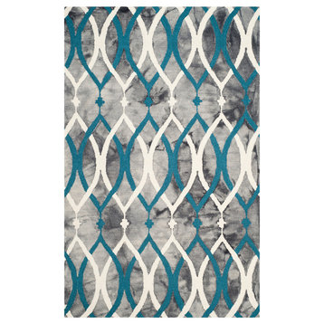 Safavieh Dip Dye Collection DDY534 Rug, Gray/Ivory Blue, 5'x8'