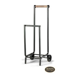 Traditions Wood Cart in Black - Fireplace Accessories