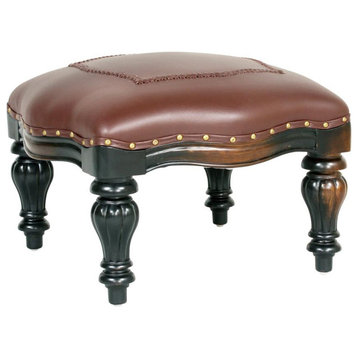 Design Toscano Rococo Ottoman W/ Faux Leather