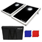 GoSports - GoSports LED Edition Light Up Cornhole Set, 3'x2' - The GoSports CornHole game was designed to provide for a superior CornHole experience by maximizing durability, portability and game quality. The 3' x 2' boards are our most popular size and are perfect for all ages and abilities. How are the GoSports CornHole games different? Aluminum Frame Construction: Very sturdy, yet lightweight - much better quality than steel, foam board or other mystery materials. Water Resistant MDF Board Surface: Provides the perfect amount of slide so you can pick your spots on the board without having the bags slide off. 8 All-Weather Duck Cloth Bags - these bags are the real deal - not the cheap sand filled bags other companies use that feel like bricks. Our set also includes a carrying case for easy portability/storage.