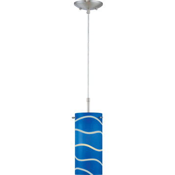 Pacifica Pendant - Polished Steel, Blue