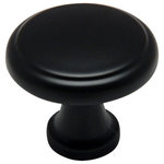 Cosmas - Cabinet Knob, 1-1/8" Diameter, Flat Black, Set of 10 - Price is for 10 knobs