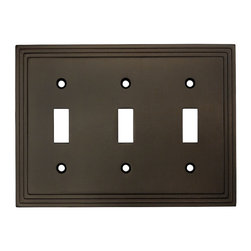 Cosmas - Cosmas 25037-ORB Oil Rubbed Bronze Triple Toggle Switchplate Cover - Switch Plates And Outlet Covers