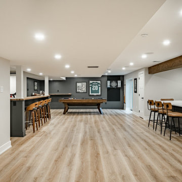 Chester Springs Basement Remodel | Full Wet Bar, Game Room & Entertainment Suit