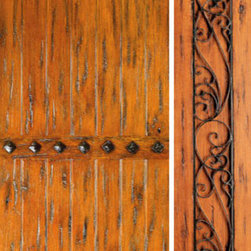 Knotty Alder Entry Prehung Door with One Sidelite, Clavos - Front Doors