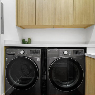 Laundry Room with Oak Uppers and Wraparound Counter