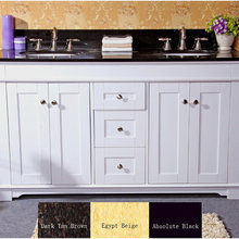 60" White w/ Black Top Double Vanity