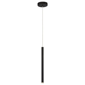 3W 1 LED Small Pendant - 1 Inches Wide by 16 Inches High-Black Finish