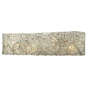 4 Light Bath Bar in Traditional Style - 6 Inches tall and 24 inches wide