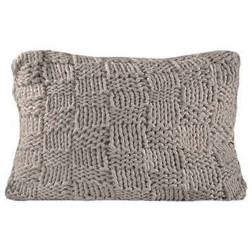 Chess Knit Dutch Euro Pillow, 28"x38", Taupe