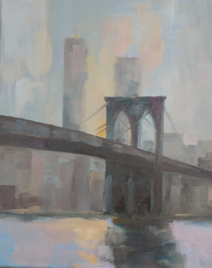 Brooklyn Bridge, 10x8, framed