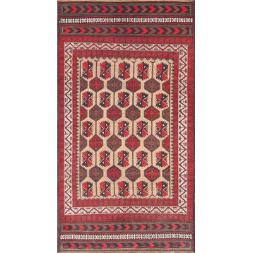 Balouch Collection Hand-Knotted Lamb's Wool Area Rug, 3'11"x7'3"