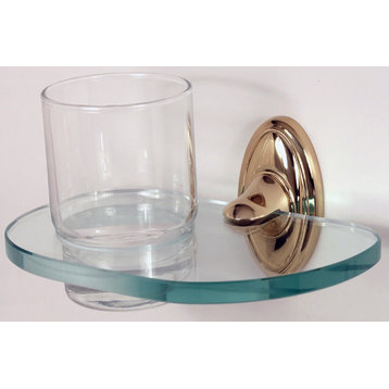 Alno A8070 Classic Traditional Wall Mounted Glass Tumbler - Brass