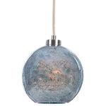 Uttermost - Uttermost 22198 Gemblue - 1 Light Mini Pendant - Blue Aqua Stone Glass Is The Focus Of This 1 Lt. PGemblue 1 Light Mini Brushed Nickel Blue  *UL Approved: YES Energy Star Qualified: n/a ADA Certified: n/a  *Number of Lights: Lamp: 1-*Wattage:60w E27 bulb(s) *Bulb Included:No *Bulb Type:E27 *Finish Type:Brushed Nickel