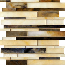 Olive Leaf Linear Glass Mosaic Tile - Mosaic Tile