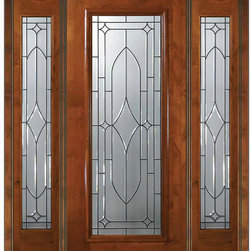 Pre-hung Side lights Door 80 Alder Bourbon Full Lite Glass - Front Doors
