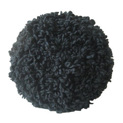 DECORATIVE PILLOWS MIAMI - Shaggy Pillow, Black, 16"x16" - Decorative Pillows