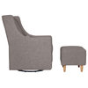 Babyletto Toco Swivel Glider and Ottoman in Gray Tweed